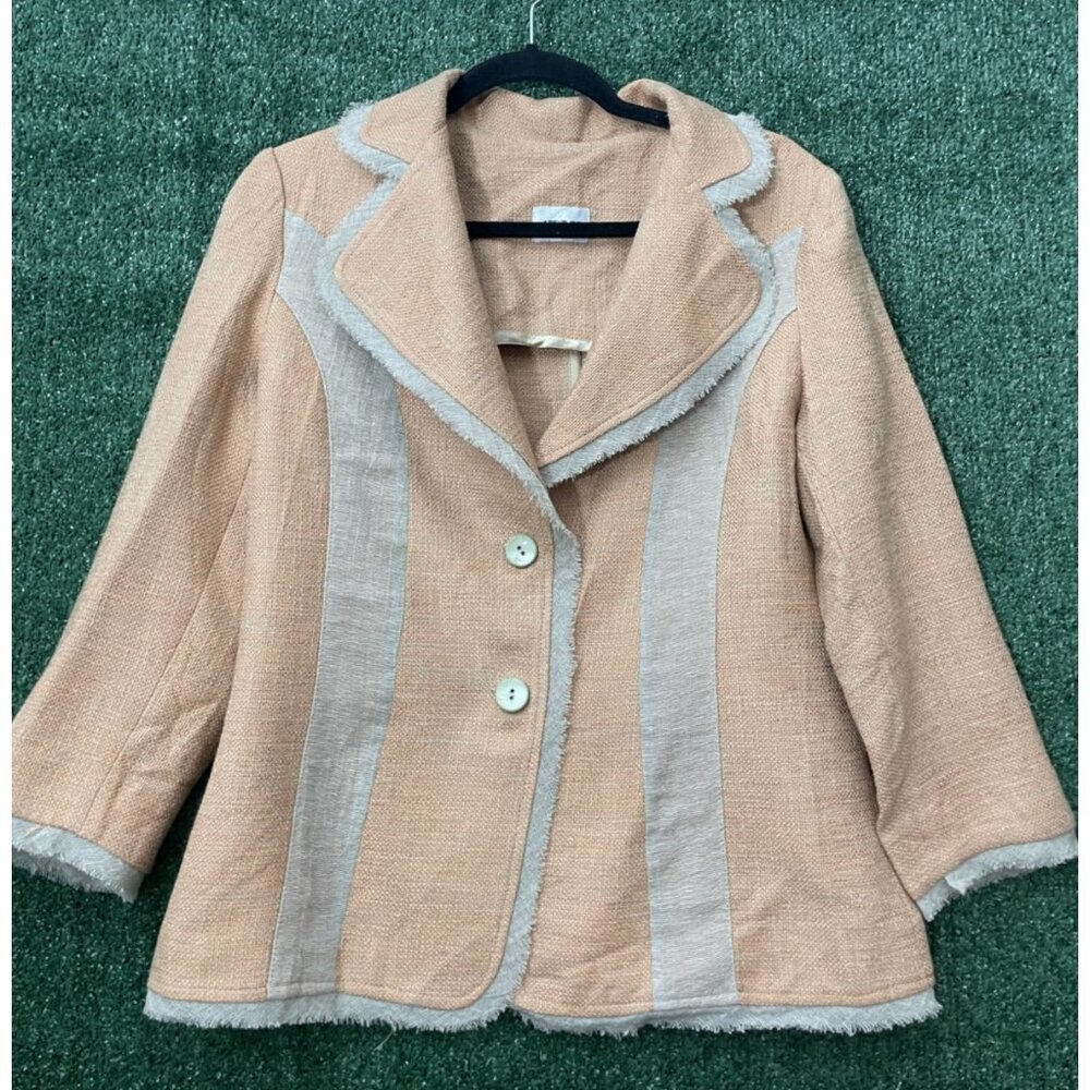 Attitude Blazer Jacket Argentinian Peach Beige Two Button Size 46